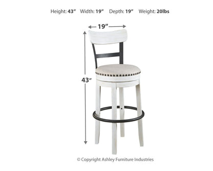 Valebeck - Tall Upholstered Swivel Barstool