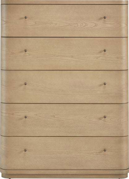 Penny - Five Drawer White Ash Chest - Buff Cream