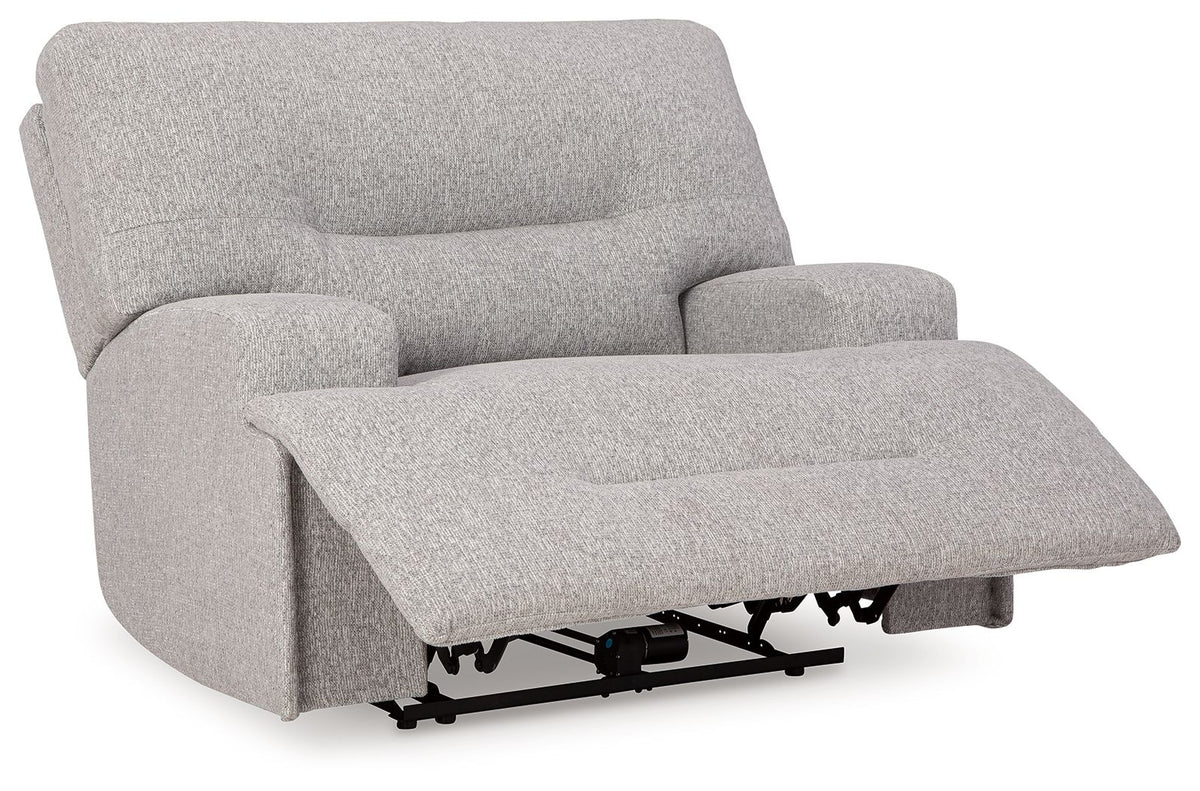 Acklen Place - 4 Pc. - 3-Piece Power Reclining Sectional Sofa With Raf Chaise, Wide Seat Power Recliner - Pewter