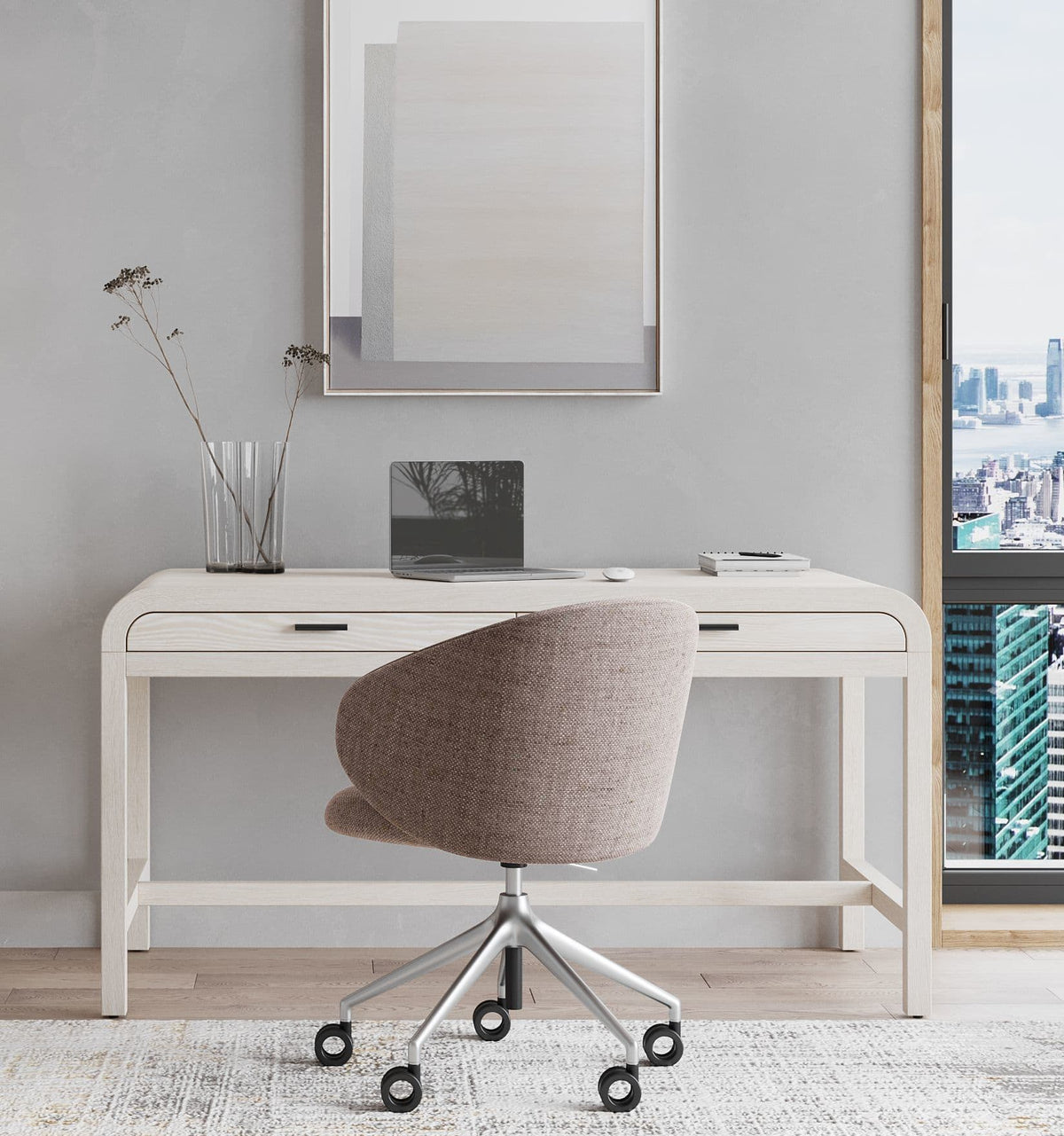 Drake - Two Drawer Writing Desk - Sugar