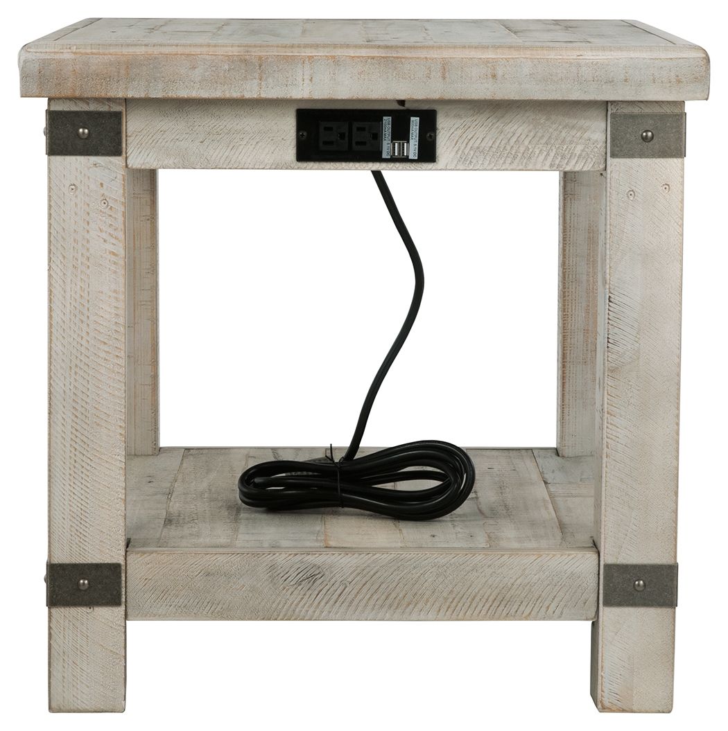Carynhurst - Rectangular End Table - White Wash Gray