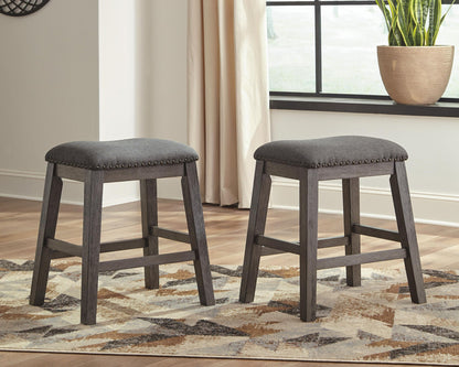 Caitbrook - Upholstered Stool (Set of 2) - Gray
