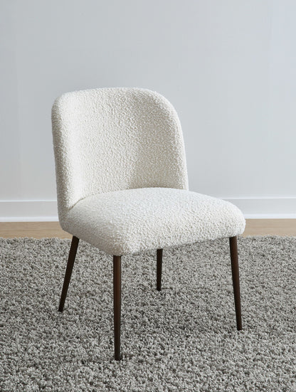Crossroads 2.0 - Avery Upholstered Dining Chair (Set of 2) - Ricotta Boucle And Bronze Metal