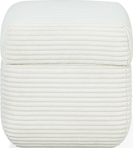 Blossom Wisteria - Upholstered Storage Ottoman - Frosty Corduroy
