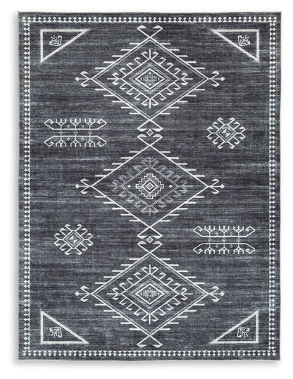 Arloman - 5' x 7' Rug - Black / Cream / Gray