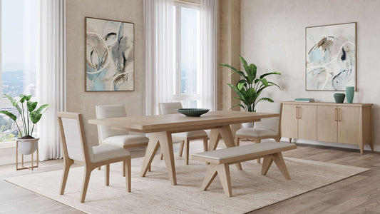 Sumire - Upholstered Bench - Ginger And Natural Linen