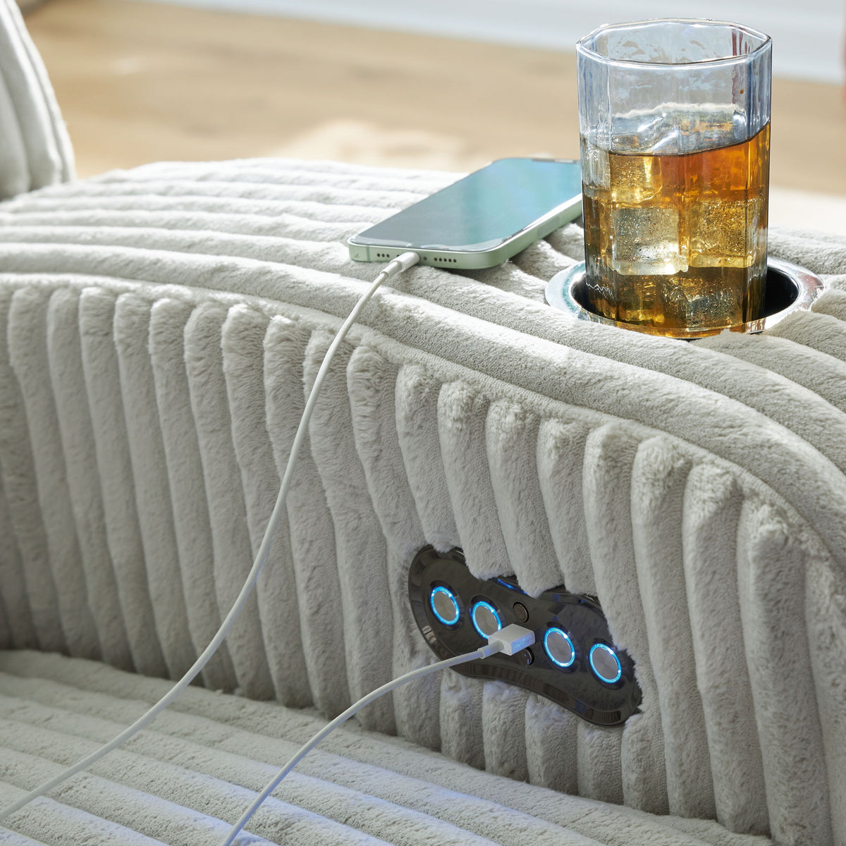 Forest Lake - Power Reclining Sofa With Adj Headrest