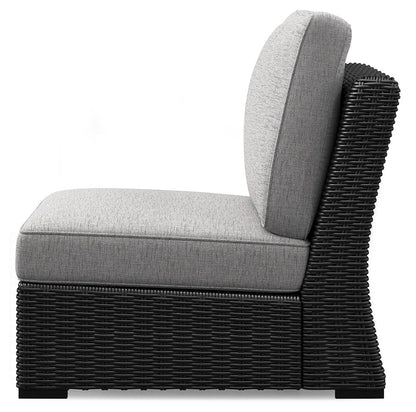 Beachcroft - 5-Piece Outdoor Sectional - Black / Light Gray
