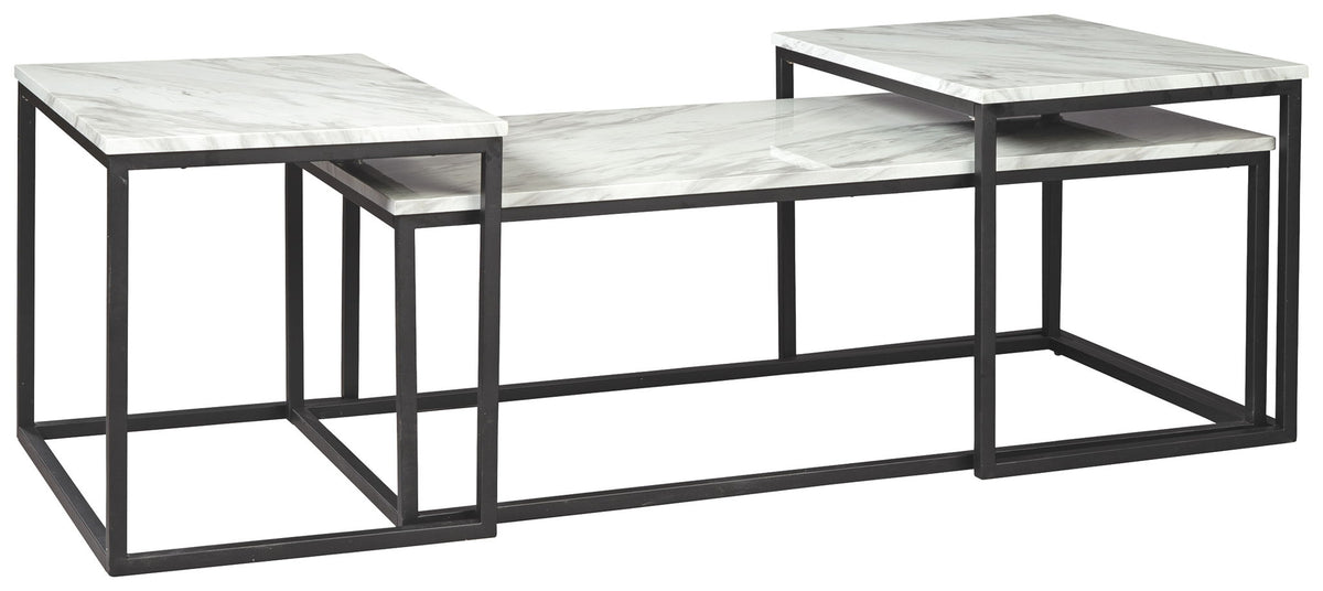 Donnesta - Occasional Table Set (Set of 3) - Gray / Black