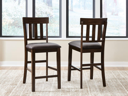 Haddigan - Upholstered Barstool (Set of 2) - Dark Brown