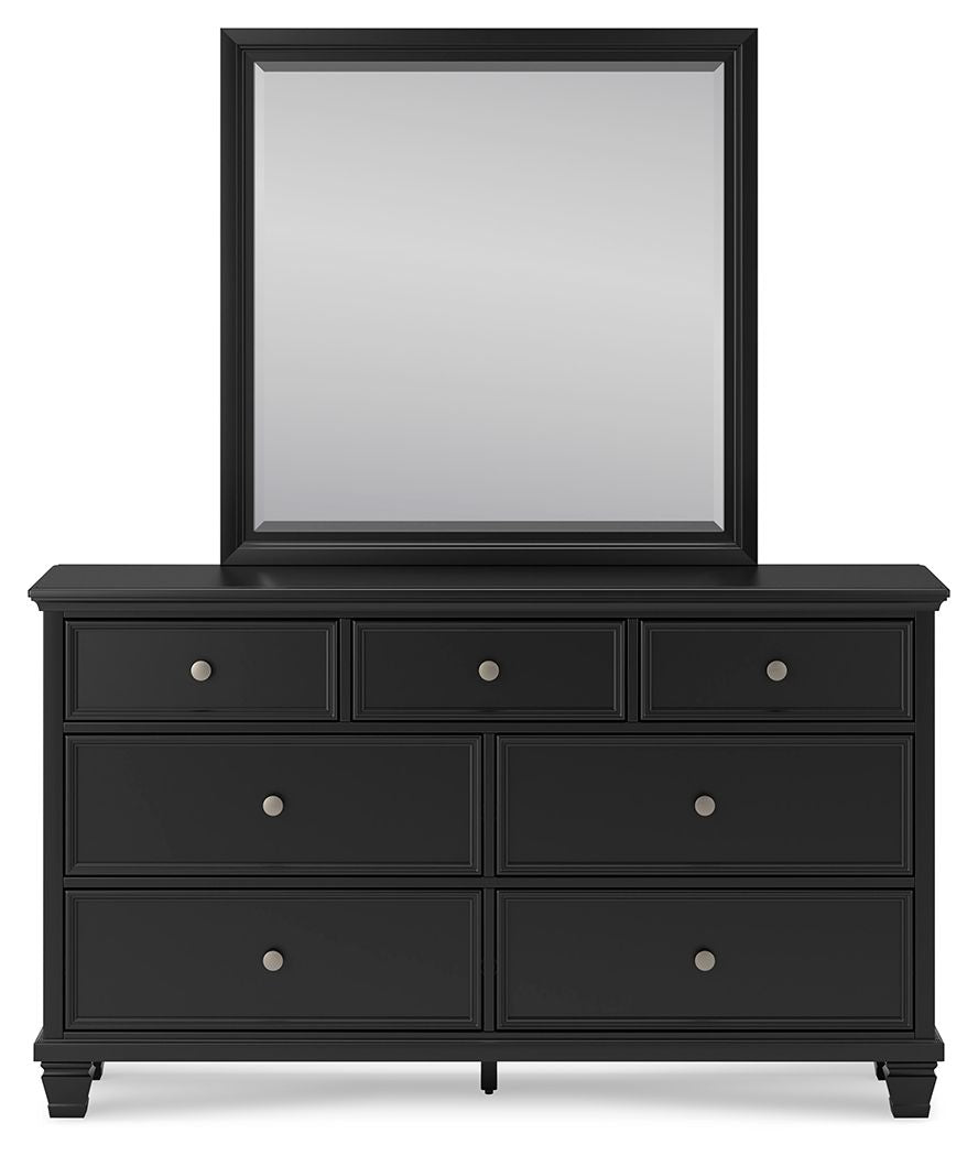 Lanolee - Dresser And Mirror - Black