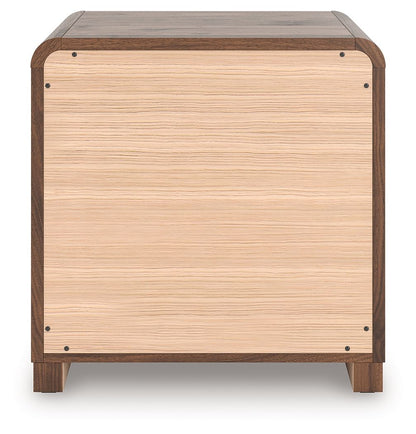 Fortlorn - Two Drawer Night Stand - Walnut Brown