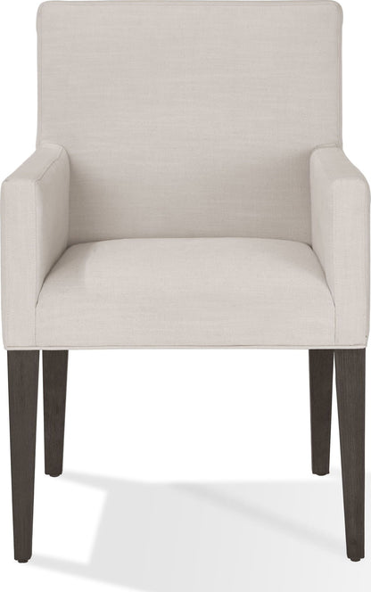 Oakland Brunette - Modesto Upholstered Arm Chair (Set of 2) - Abalone Linen And French Roast