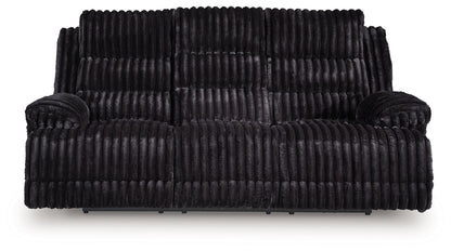 Rhine Falls - Reclining Power Sofa With Drop Down Table - Onyx