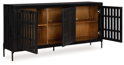 Vallisburg - Accent Cabinet - Black / Natural