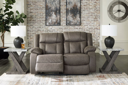 First Base - Reclining Loveseat - Gunmetal
