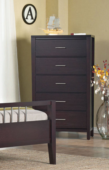 Nevis - Five Drawer Chest - Espresso (2024)
