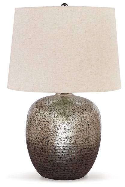 Magalie - Metal Table Lamp - Antique Silver Finish