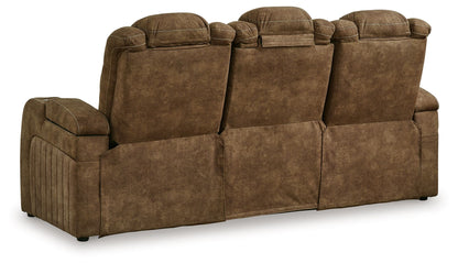 Wolfridge - Power Reclining Sofa With Adj Headrest - Brindle