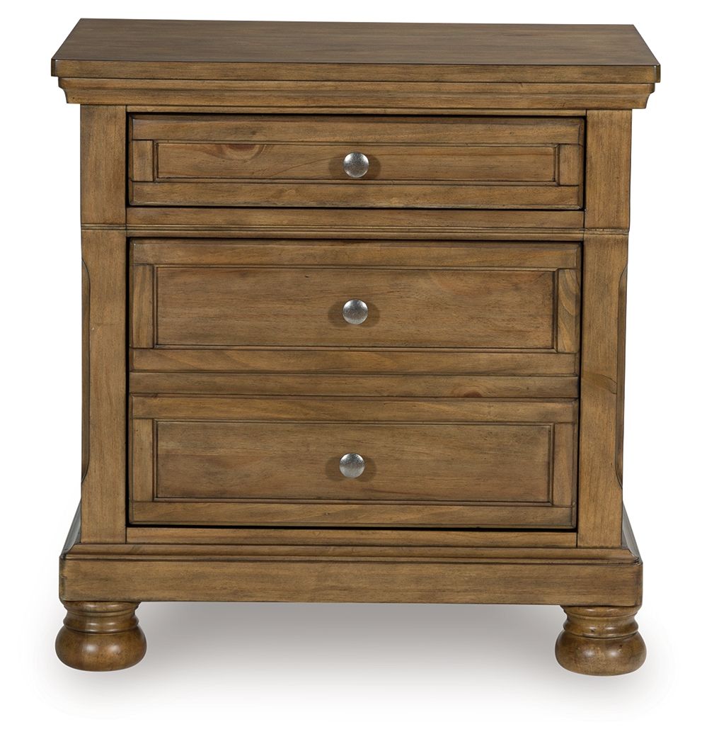 Feddinger - Two Drawer Night Stand - Medium Brown