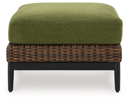 Horizon Hall - Ottoman With Cushion - Brown / Green