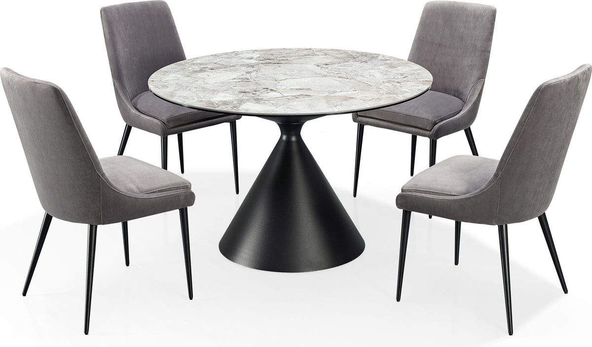 Winston - Stone Top Metal Base Round Dining Table