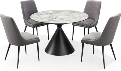 Winston - Stone Top Metal Base Round Dining Table