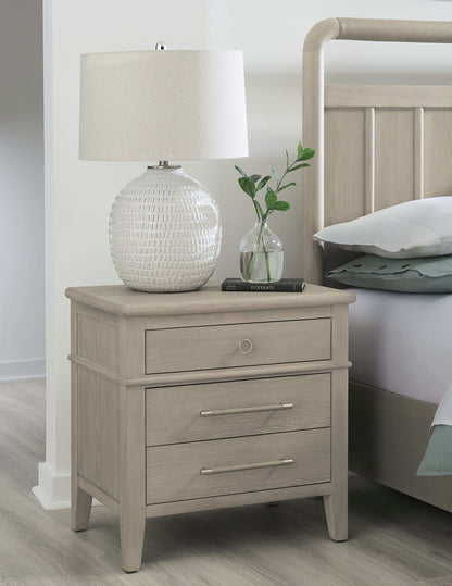 Camden - Three Drawer Oak Wood Nightstand - Chai