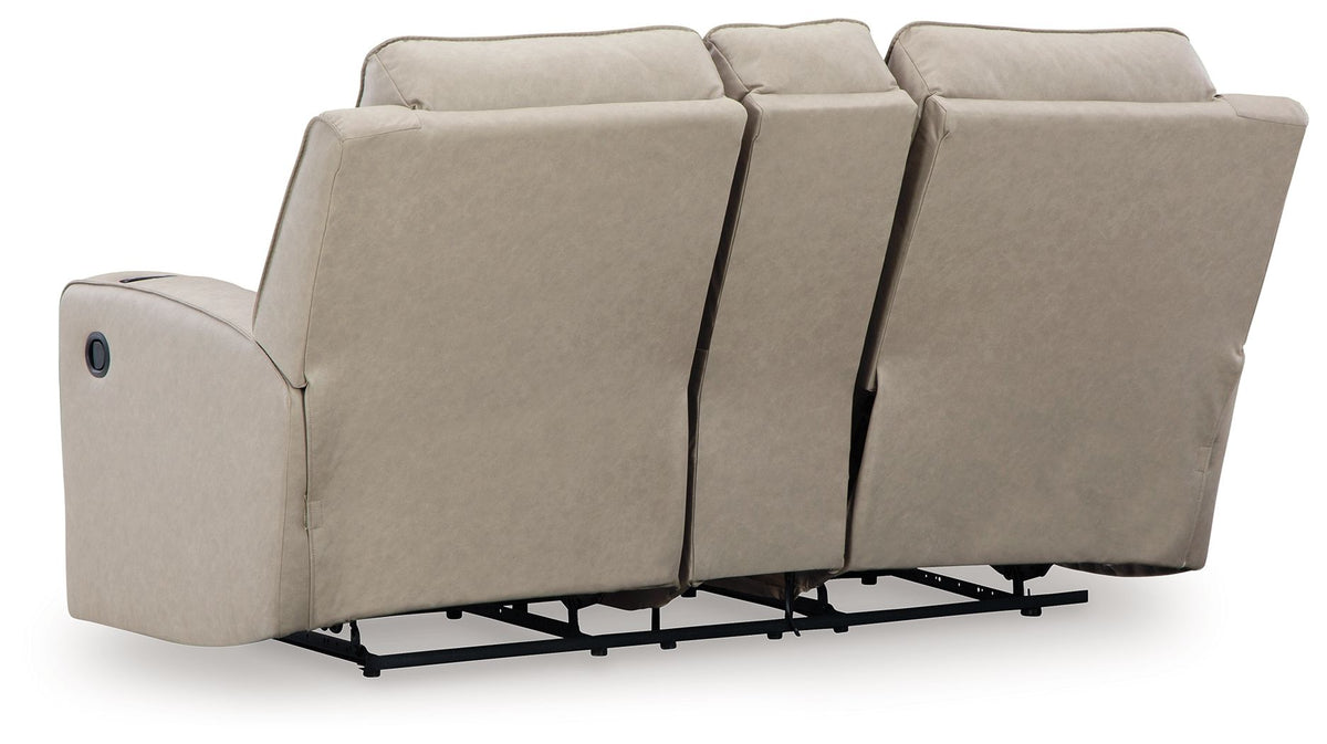 Lavenhorne - Double Reclining Loveseat With Console - Pebble
