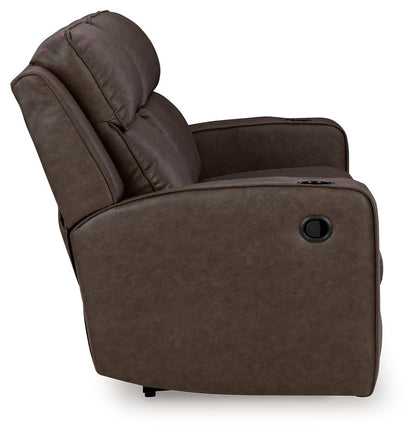 Lavenhorne - Reclining Sofa With Drop Down Table - Umber