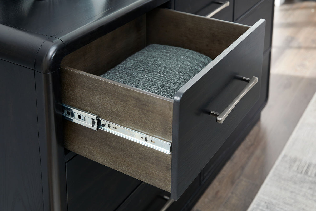 Rowanbeck - Dresser And Mirror - Black