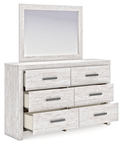Cayboni - Dresser And Mirror - Whitewash