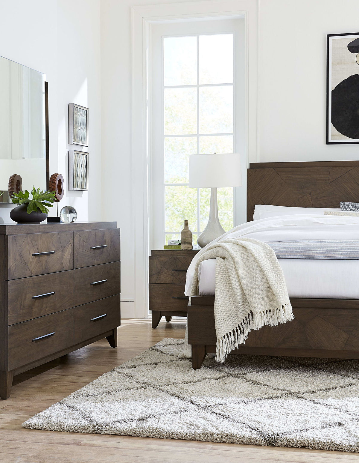 Broderick - Two-Drawer Nightstand - Wild Oats Brown