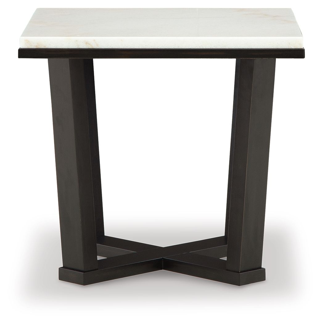 Fostead - Square End Table - White / Espresso