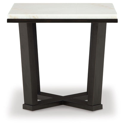 Fostead - Square End Table - White / Espresso