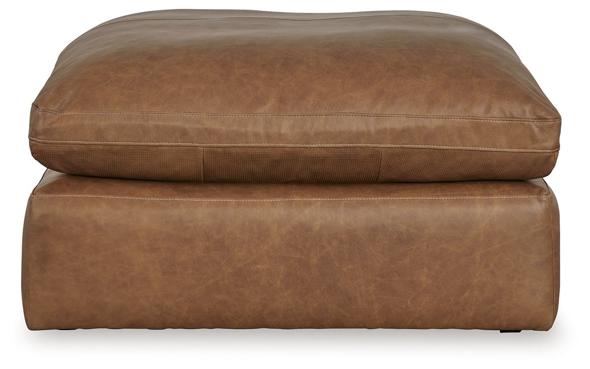 Emilia - 3 Pc. - 2-Piece Sectional Loveseat, Ottoman - Caramel