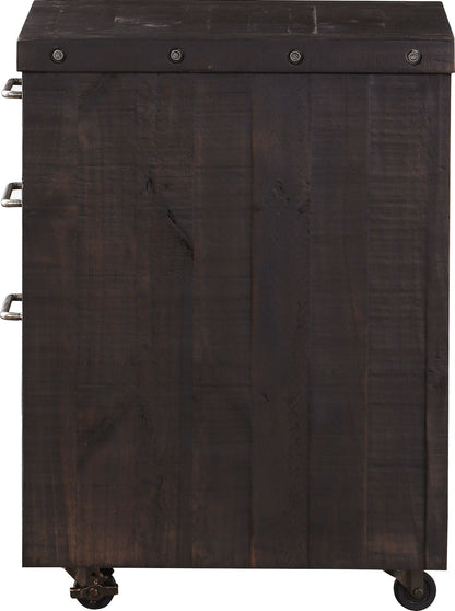 Yosemite - Solid Wood Rollling File Cabinet - Cafe