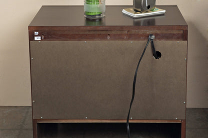 Element - Charging Station Nightstand - Chocolate Brown