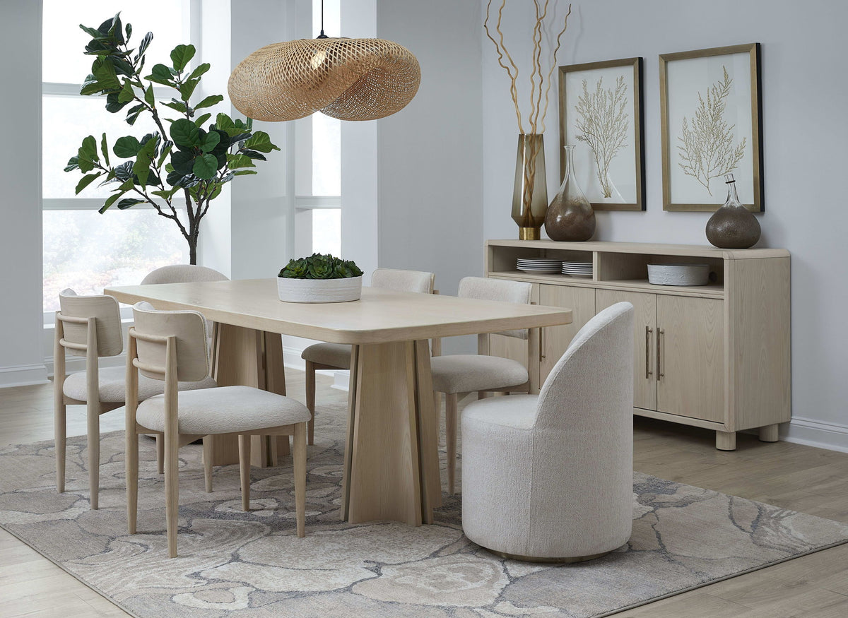 Zinnia - Wood Back Dining Chair (Set of 2) - White Sand And Dune Chenille