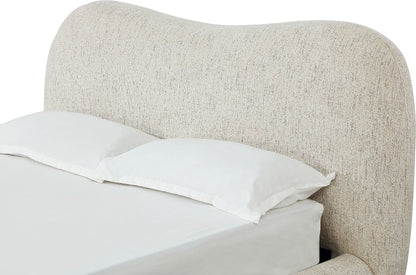 Afra - Chenille Upholstered Wood Leg Platform Bed