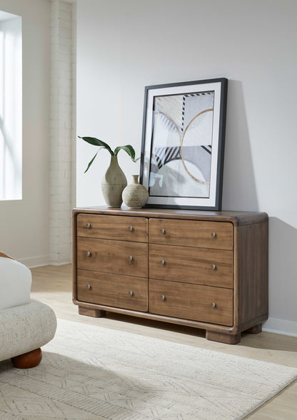 Boka - Six Drawer Acacia Wood Dresser - Impala