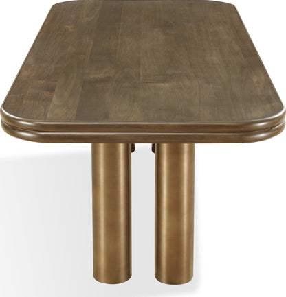 Mataranka - Rectangular Dining Table - Bistre And Brushed Golden Stainless Steel