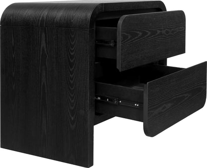 Elora - Two Drawer Nightstand - Jet Black Ash