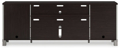 Darborn - XL TV Stand With Fireplace Option - Gray / Brown