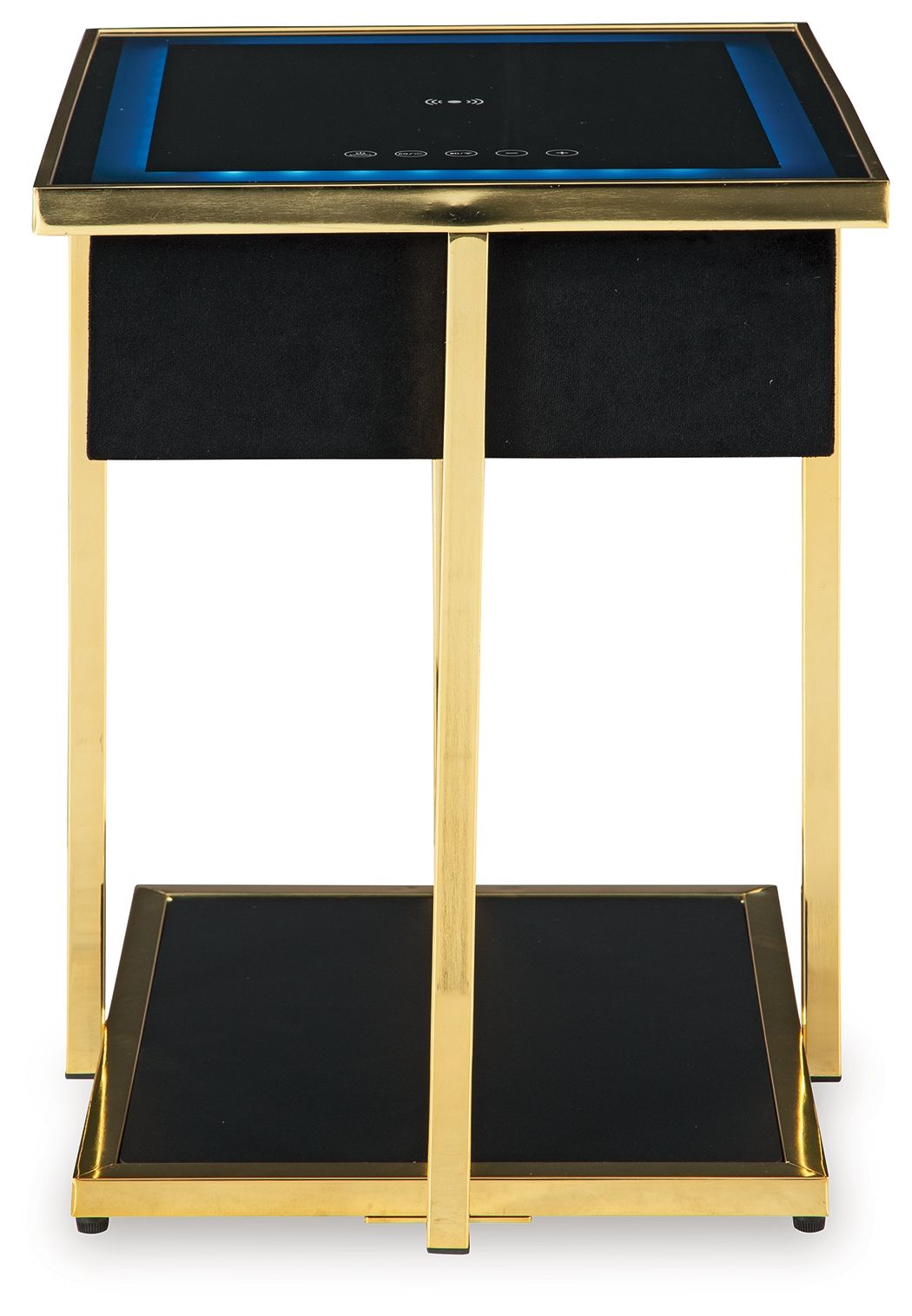 Rexwell - Accent Table With Speaker - Black / Gold Finish