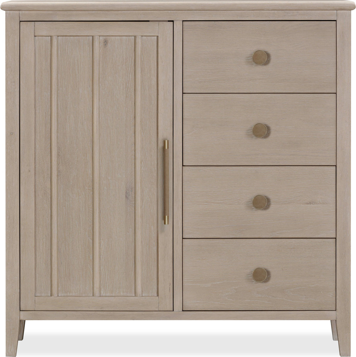 Camden - Six Drawer One Door Oak Wood Chest - Chai