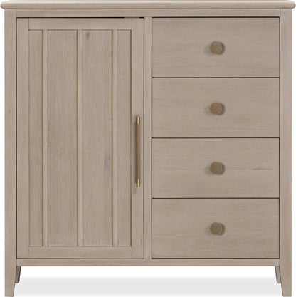 Camden - Six Drawer One Door Oak Wood Chest - Chai
