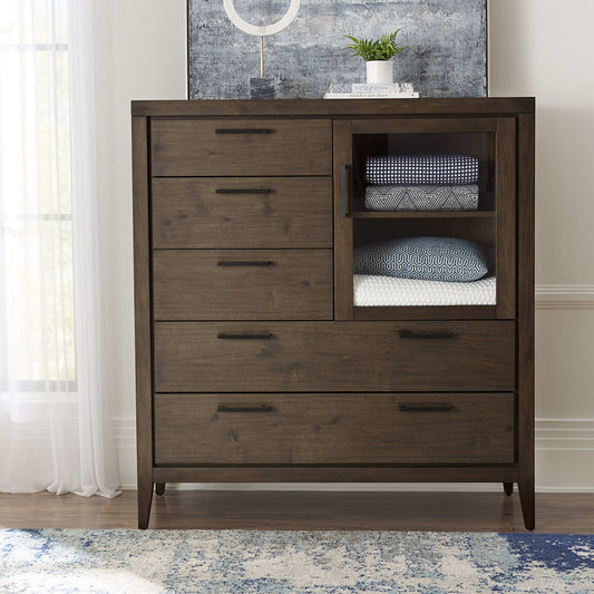 Boracay - Five Drawer One Door Walnut Sweater Chest - Wild Oats Brown (2024)