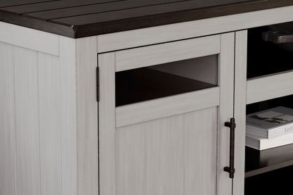 Darborn - XL TV Stand With Fireplace Option - Gray / Brown