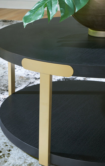 Shylore - Occasional Table Set (Set of 3) - Black / Brass Finish